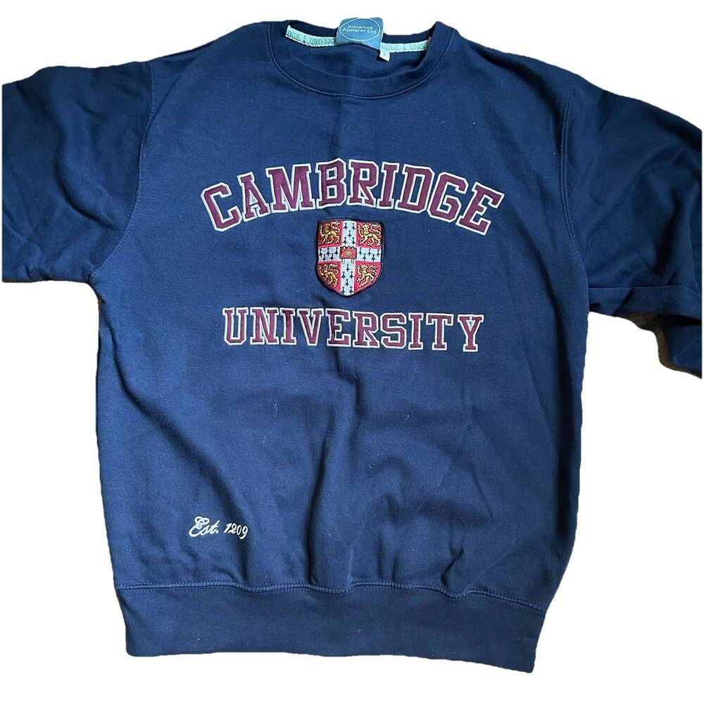 Official Cambridge University Unisex Sweatshirt Size Large Embroidered Crewneck